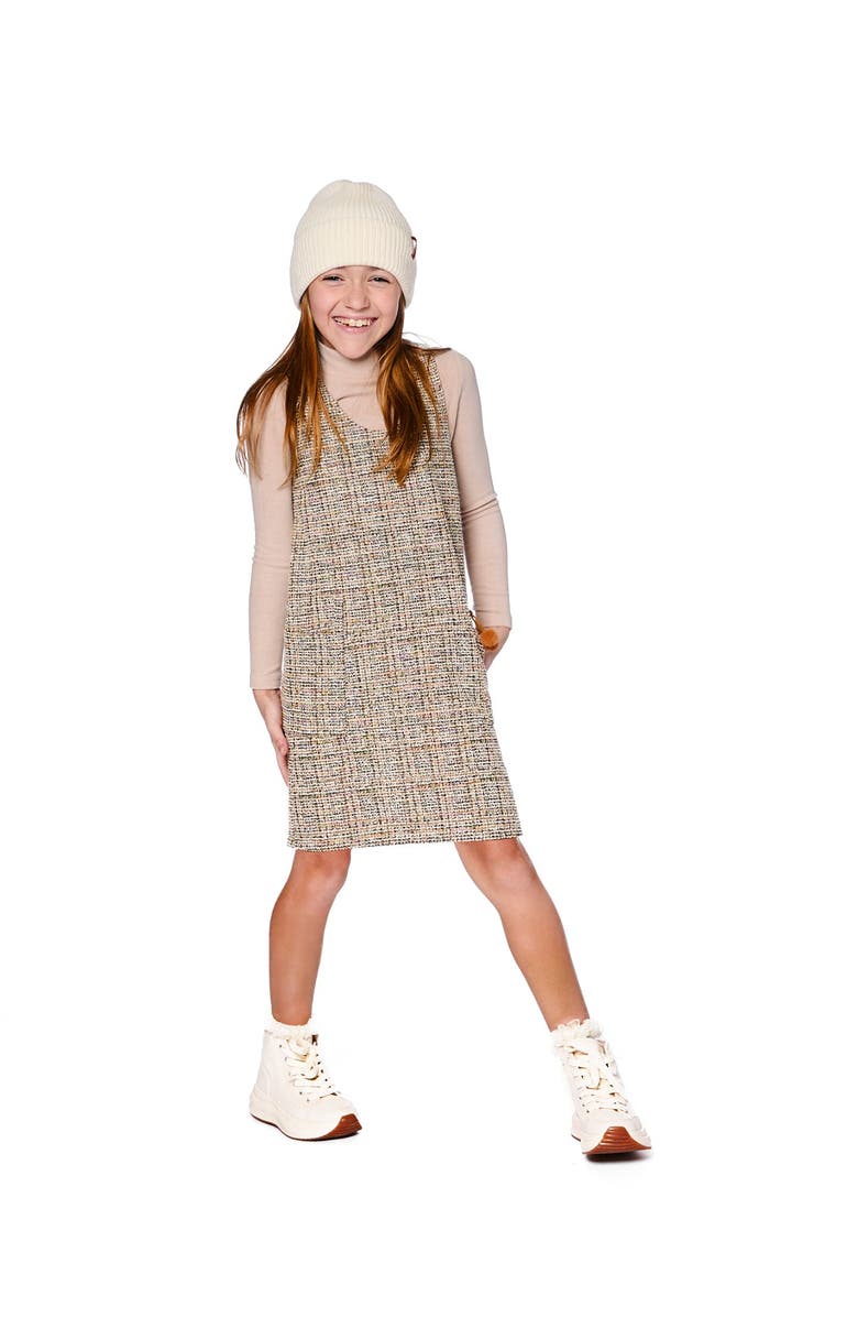 Deux par Deux Tweed Jumper, Main, color, Beige And Black