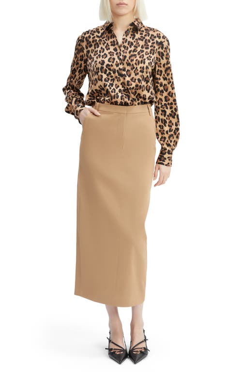 Bardot Zia Midi Skirt In Camel