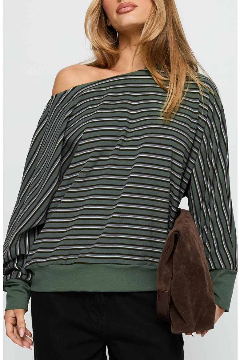 Zaylah One-Shoulder Sweater, Main, color, GREEN