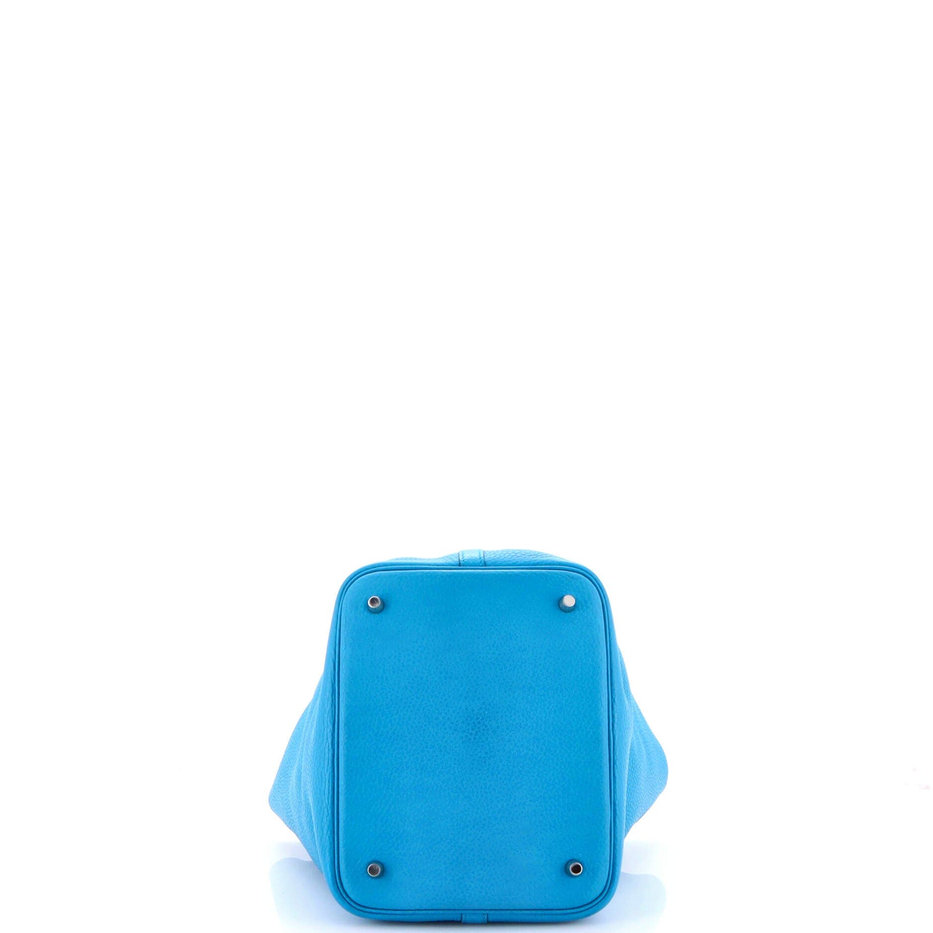 Pre-Owned Hermes Picotin Lock Bag Clemence MM, Alternate, color, Bleu Zanzibar