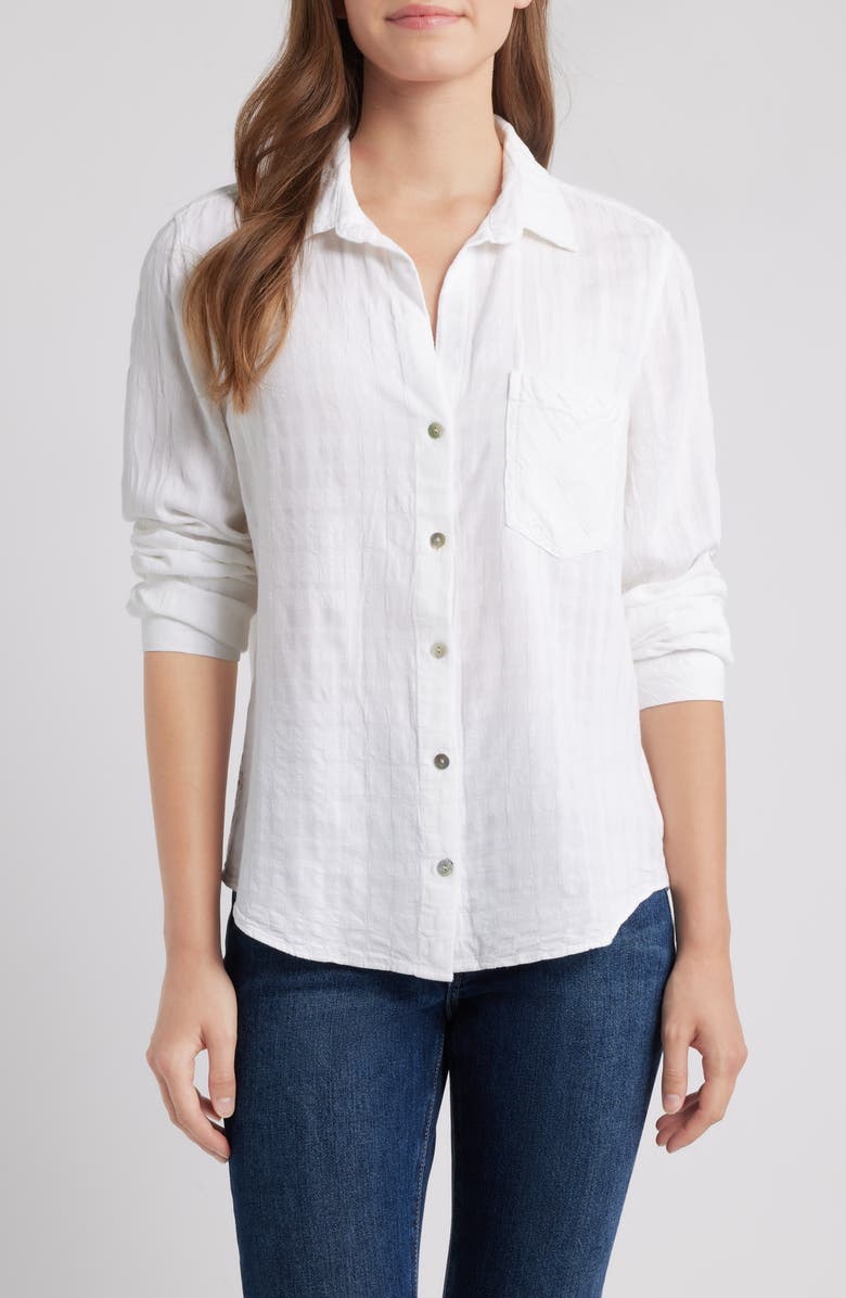 Cloth & Stone Long Sleeve Button-Up Shirt, Main, color, White