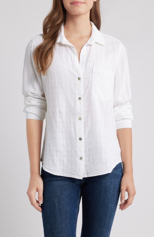 Cloth & Stone Long Sleeve Button-up Shirt In White