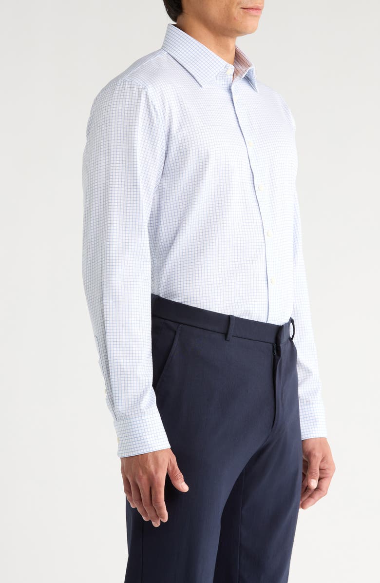 Nordstrom Trim Fit Check Non-Iron Cotton Dress Shirt, Alternate, color, Blue Highlight Grid