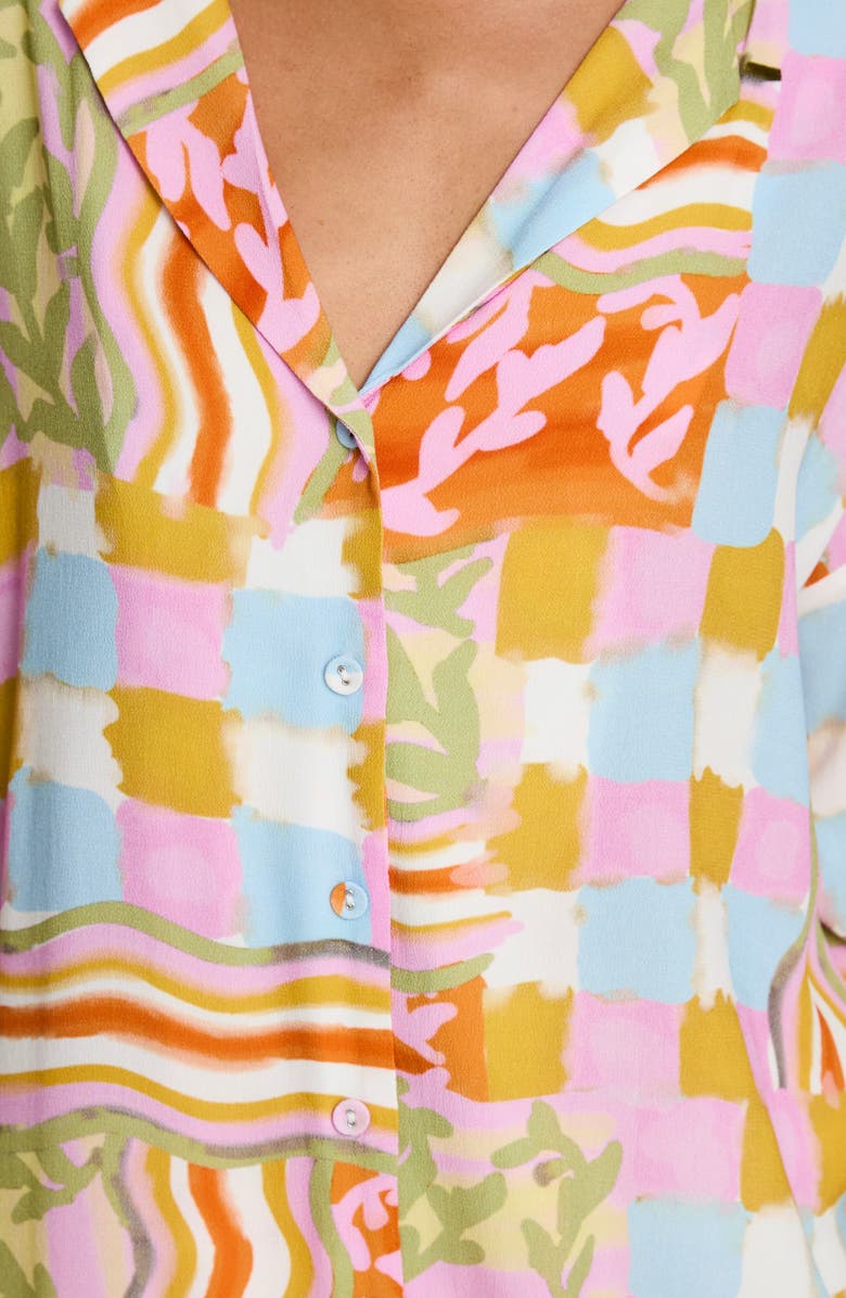 Princess Polly Caraliia Abstract Print Oversize Camp Shirt, Alternate, color, 