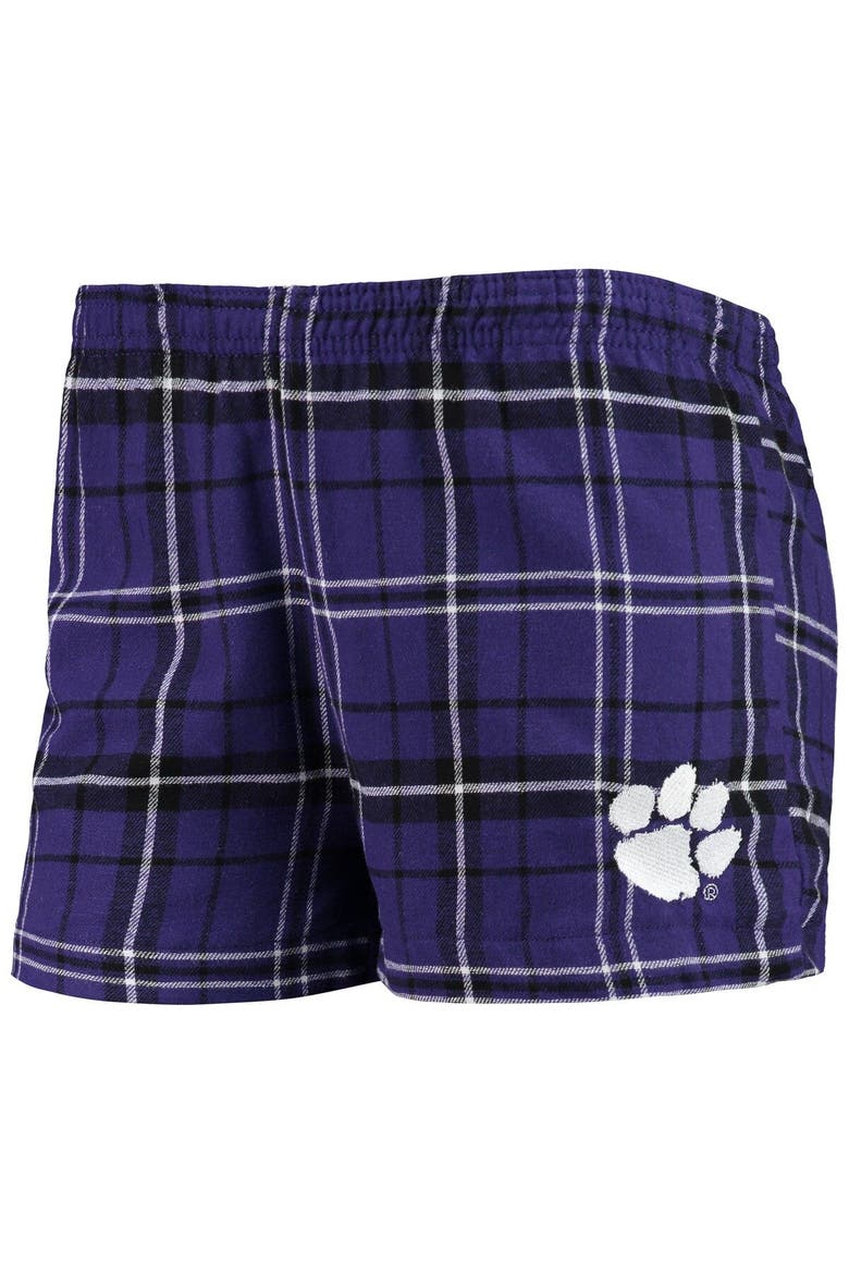 Women's Concepts Sport Purple/White Clemson Tigers Ultimate Flannel Tank Top & Shorts Sleep Set, Alternate, color, Purple