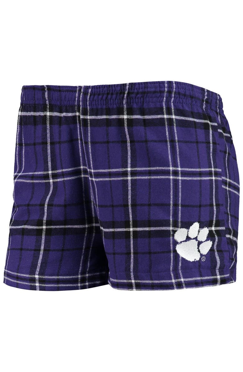 CONCEPTS SPORT Women's Concepts Sport Purple/White Clemson Tigers Ultimate Flannel Tank Top & Shorts Sleep Set, Alternate, color,
