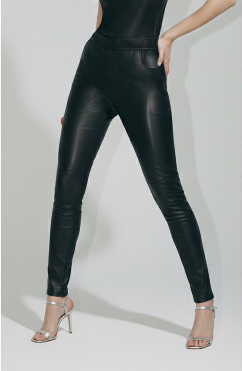 AS by DF Kiki Stretch Leather Leggings, Main, color, Black