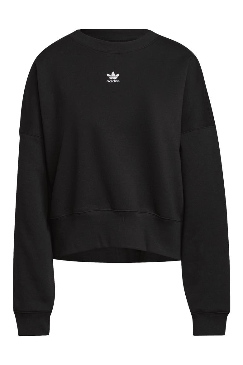 Originals Trefoil Crewneck Sweatshirt, Alternate, color, BLACK