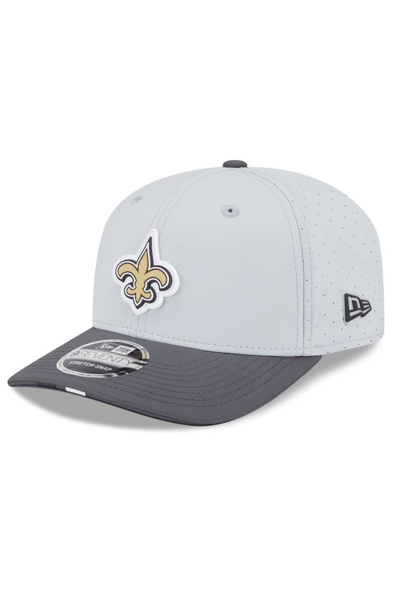 Men's New Era  Gray/Graphite New Orleans Saints 2025 NFL Training Camp 9SEVENTY Adjustable Hat, Main, color, Gray