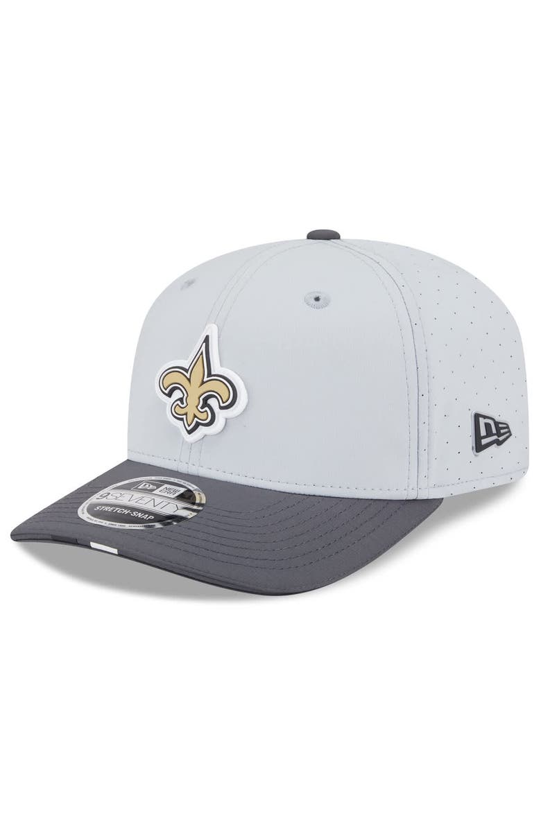 New Era Men's New Era Gray/Graphite New Orleans Saints 2025 NFL Training Camp 9SEVENTY Adjustable Hat, Main, color, Gray