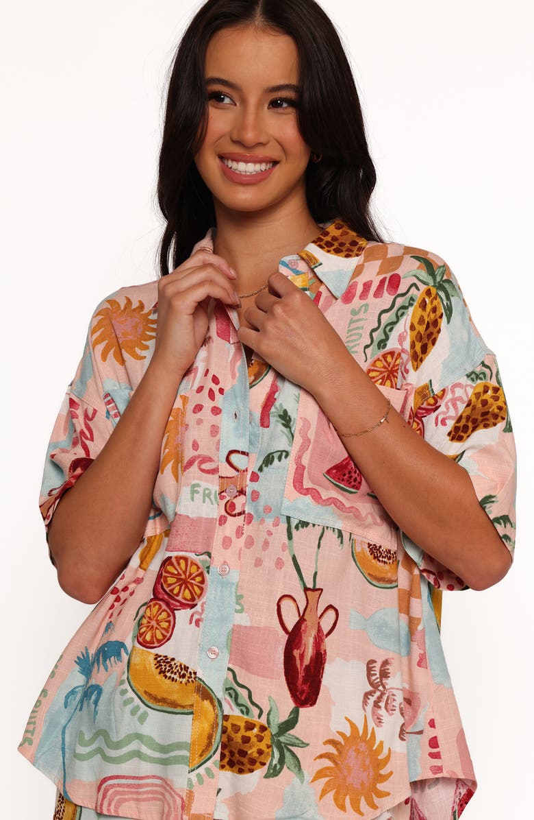 Petal & Pup Abella Print Oversize Button-Up Shirt, Alternate, color,