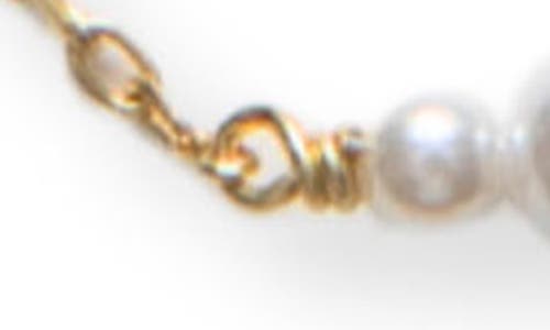 Argento Vivo Sterling Silver Faux Pearl Station Chain Necklace In Gold