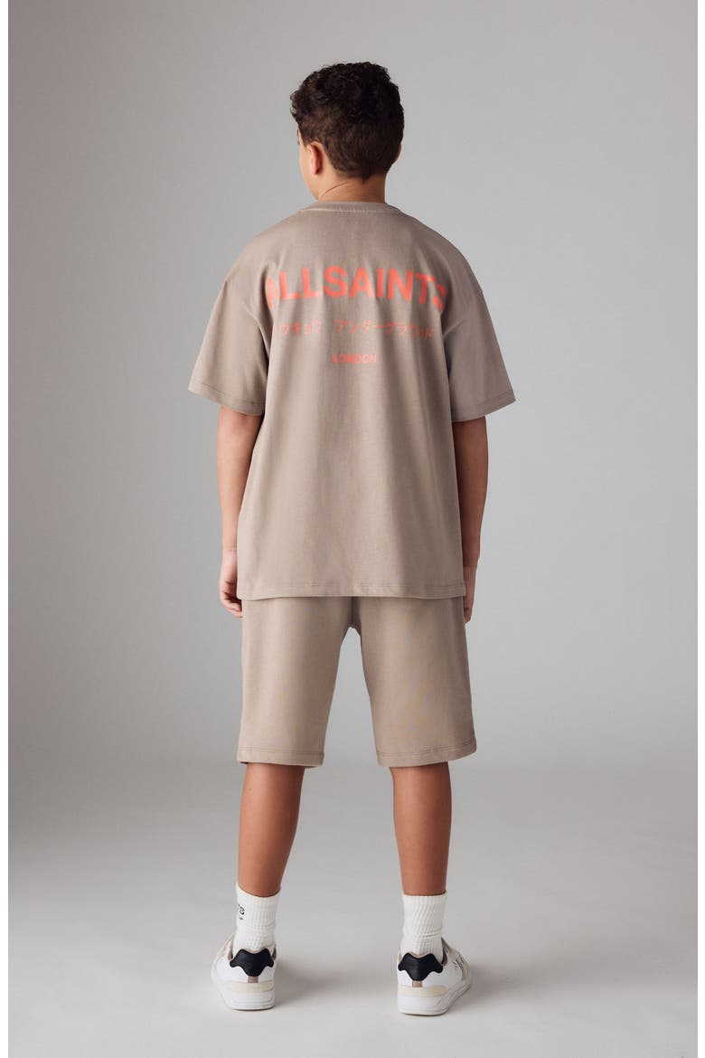 Kids' Underground Logo Graphic T-Shirt & Shorts Set, Alternate, color, BROWN