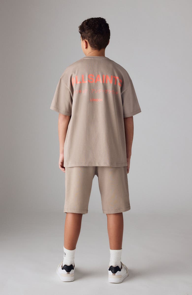 smALLSAINTS by ALLSAINTS Kids' Underground Logo Graphic T-Shirt & Shorts Set, Alternate, color, Brown