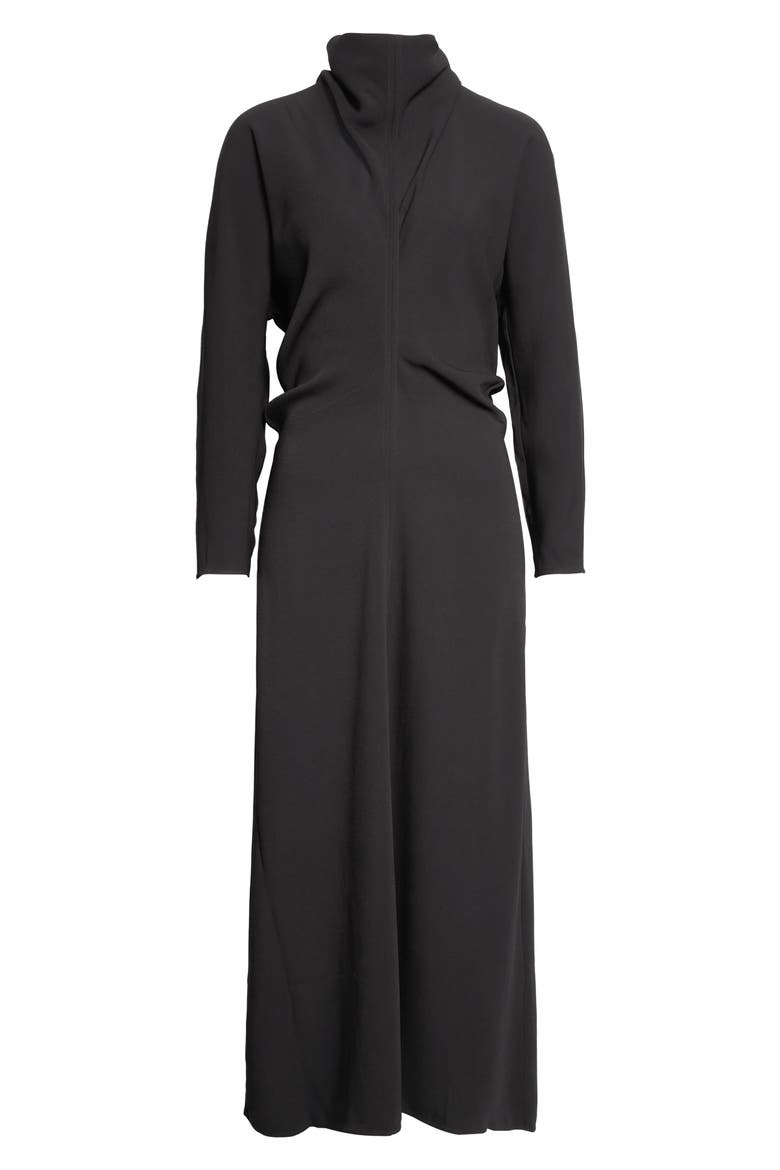 Slouch Waist Scarf Maxi Dress, Alternate, color, BLACK