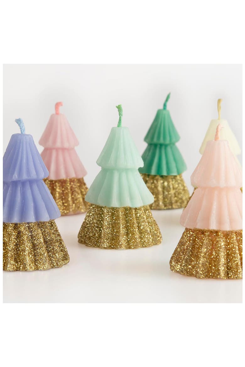 Rainbow Glitter Tree Candles, Alternate, color, MULTI COLOR