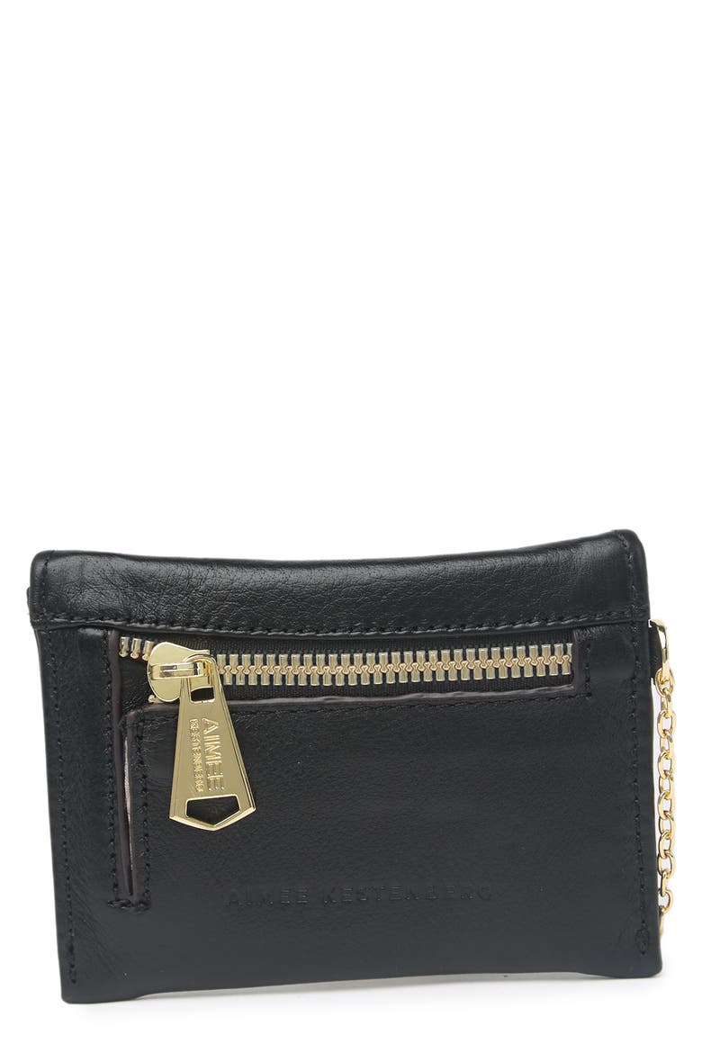 Ashley Leather Pouch, Alternate, color, BLACK W GOLD