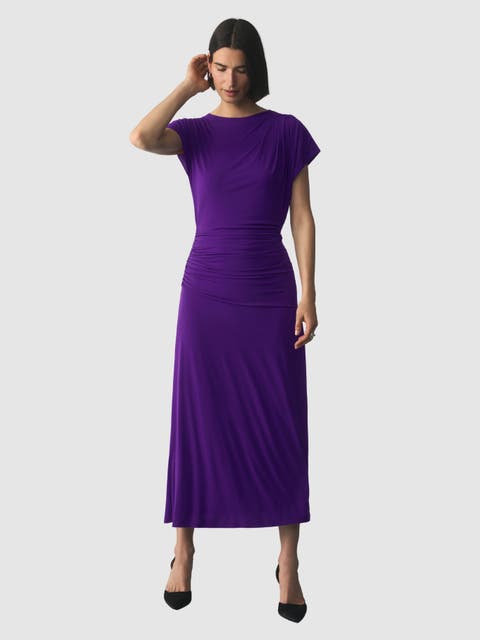 Rassina Gathered Jersey Midi Dress