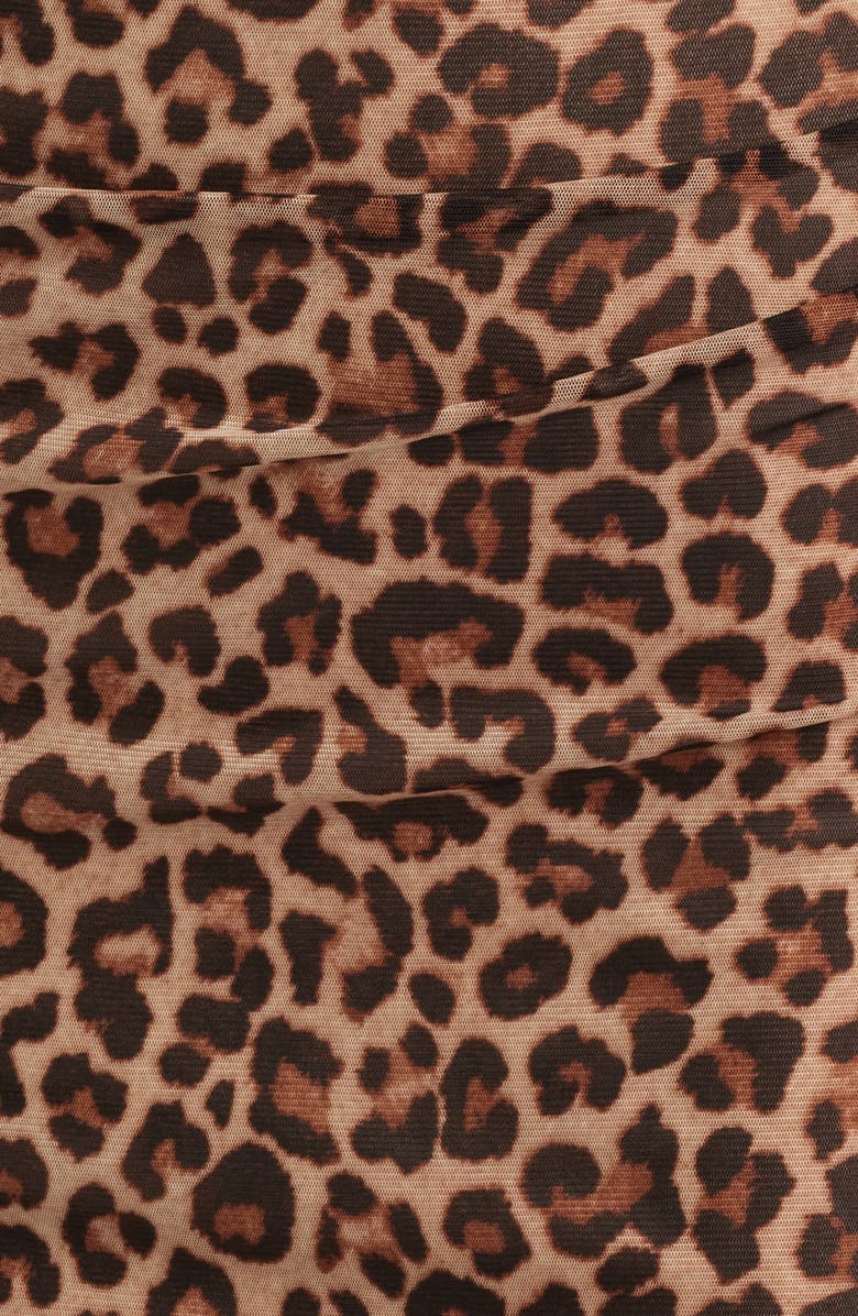 Anne Klein Leopard Print Long Sleeve Midi Dress, Alternate, color, Anne Black Multi