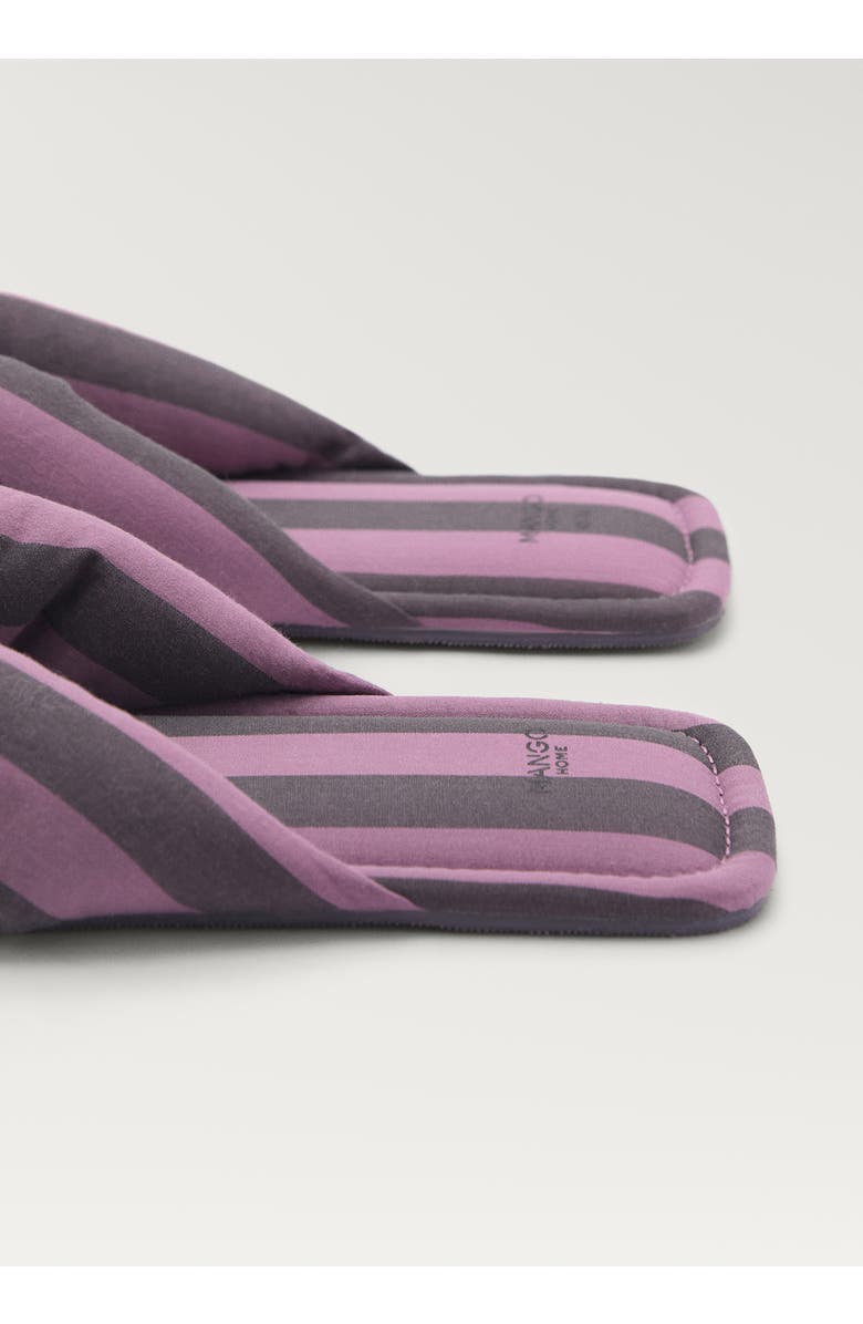 MANGO Stripe Puffer Flip Flop, Alternate, color, Plum
