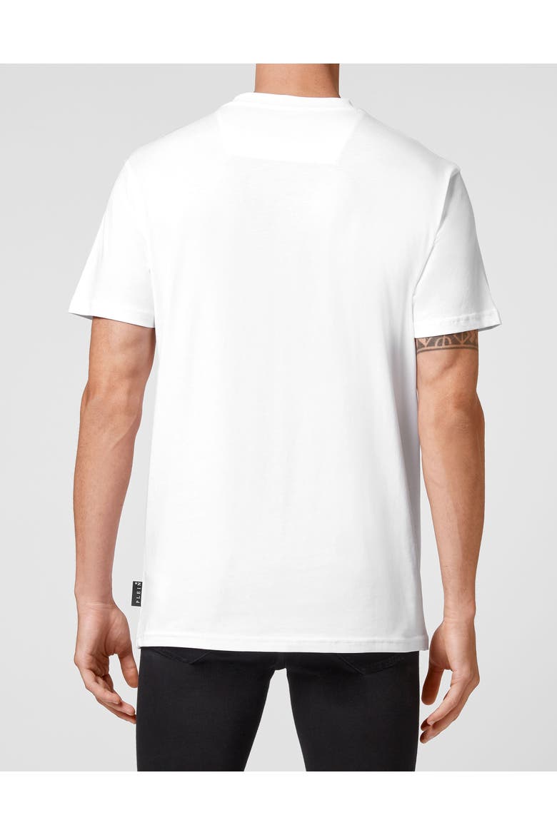 T-Shirt Round Neck Ss Print Skull Unisex, Alternate, color, white/black