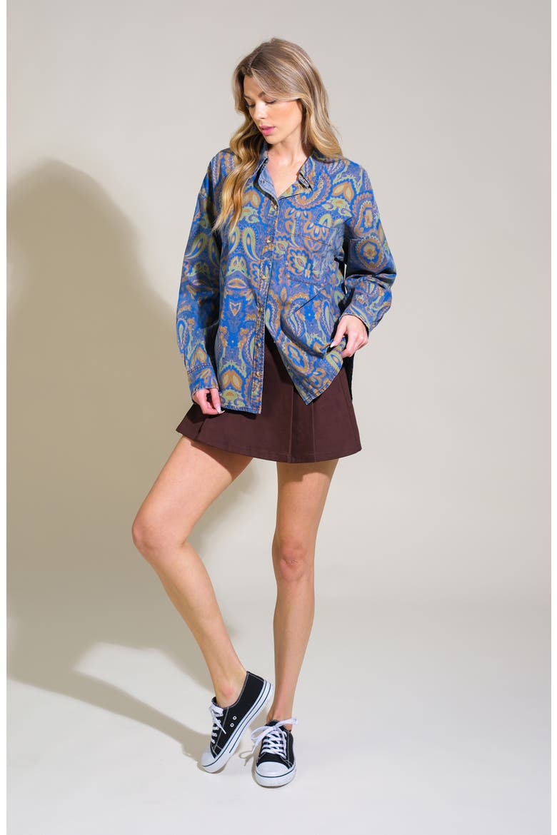 Paisley Long Sleeve Chambray Shirt, Alternate, color, CHAMBRAY