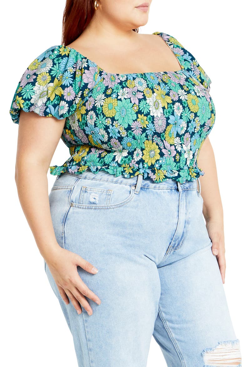 Naomi Smocked Off the Shoulder Top, Alternate, color, HIPPIE CHIC