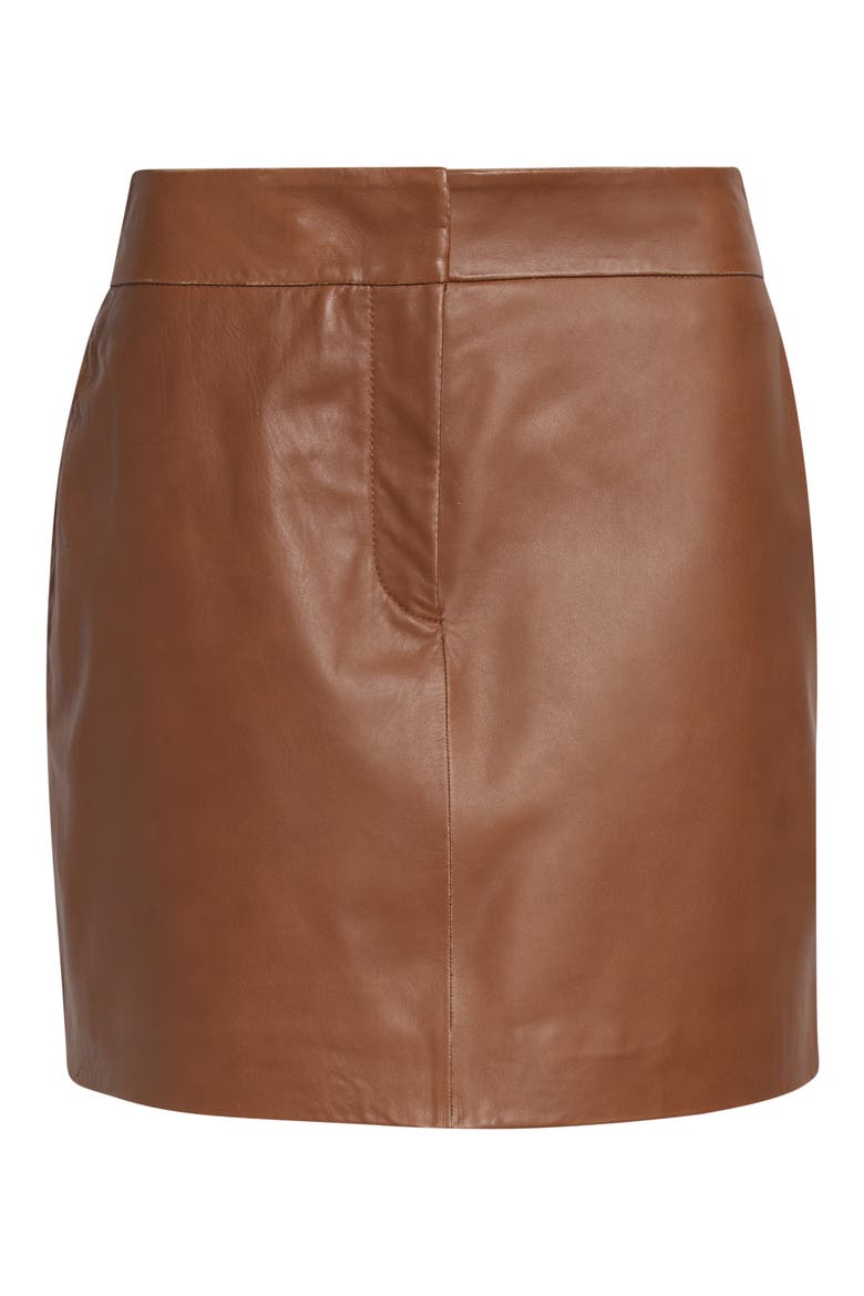 Leather Miniskirt, Alternate, color, TOBACCO BROWN
