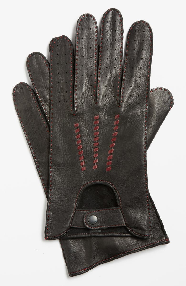 John Varvatos Star USA Deerskin Driving Gloves, Main, color, 