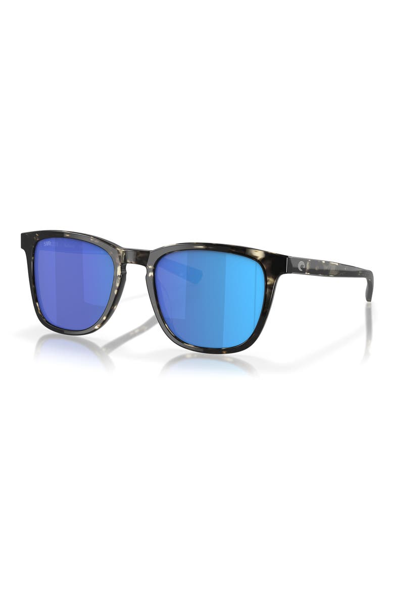 Sullivan 53mm Mirrored Square Sunglasses, Alternate, color, SHINY BLACK