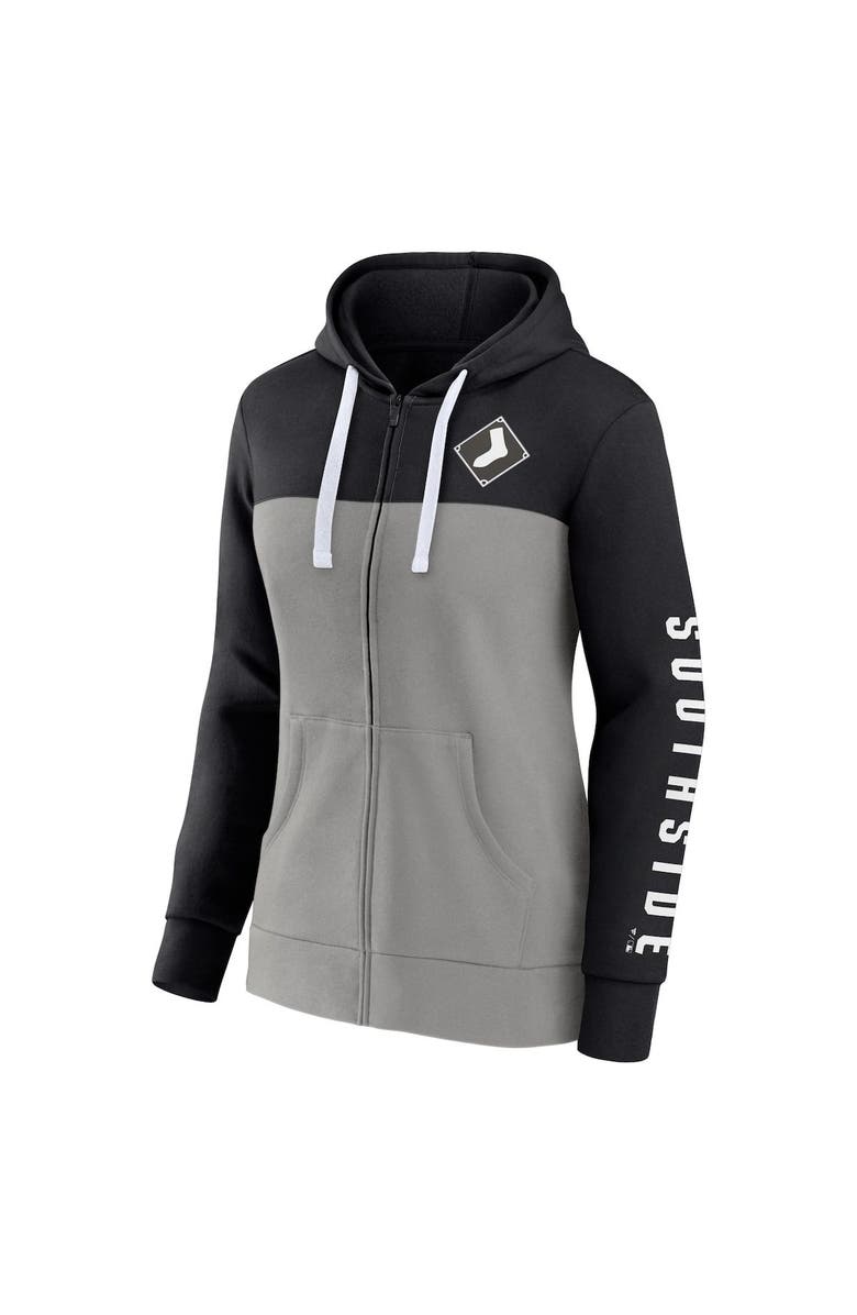 FANATICS Women's Fanatics Branded Black/Gray Chicago White Sox Take The Field Colorblocked Hoodie Full-Zip Jacket, Alternate, color, Black