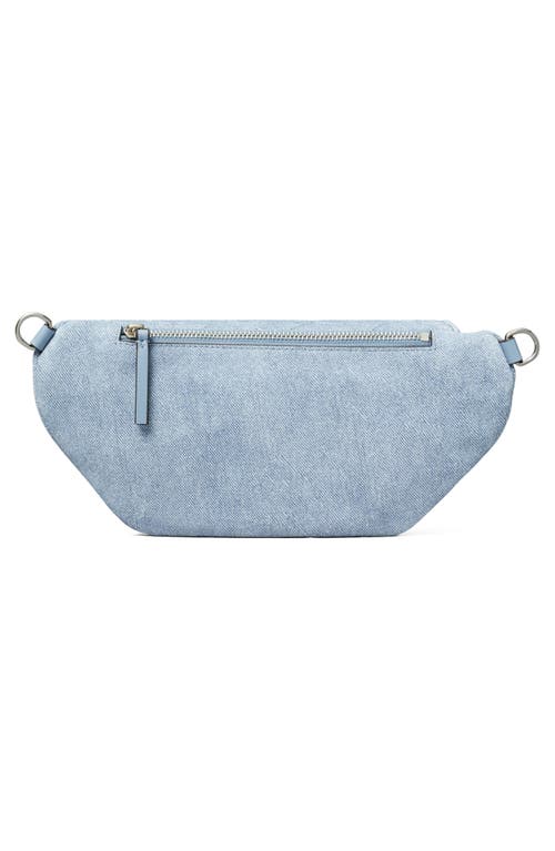 Tory Burch Fleming Denim Look Suede Belt Bag In Denim