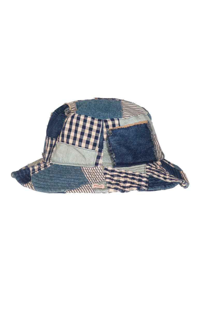 Polo Ralph Lauren Patchwork Bucket Hat, Main, color, Blue Multi