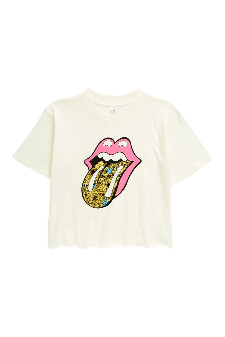 Kids' Band Graphic Cotton T-Shirt, Main, color, IVORY FLORAL TONGUE STONES