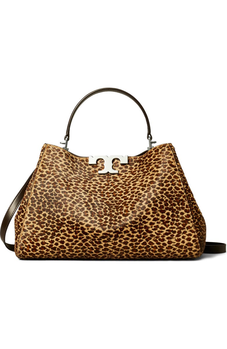 Tory Burch Eleanor Genuine Calf Hair Satchel, Main, color, Brown Multi