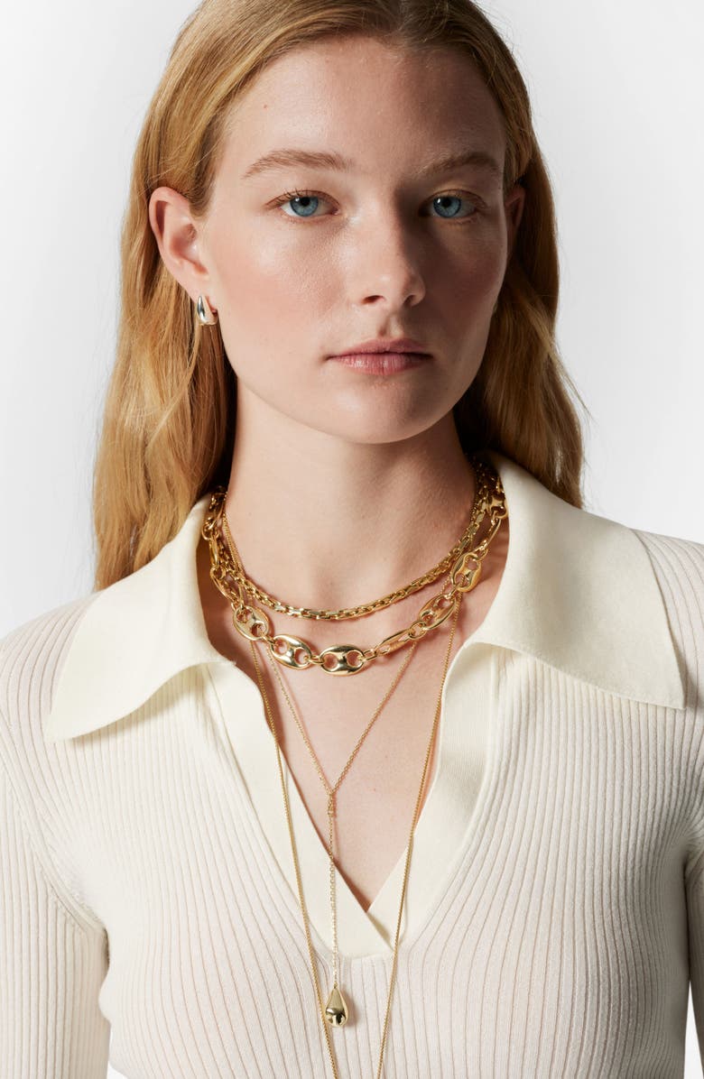 & Other Stories Ribbed Johnny Collar Long Sleeve Polo, Alternate, color, 