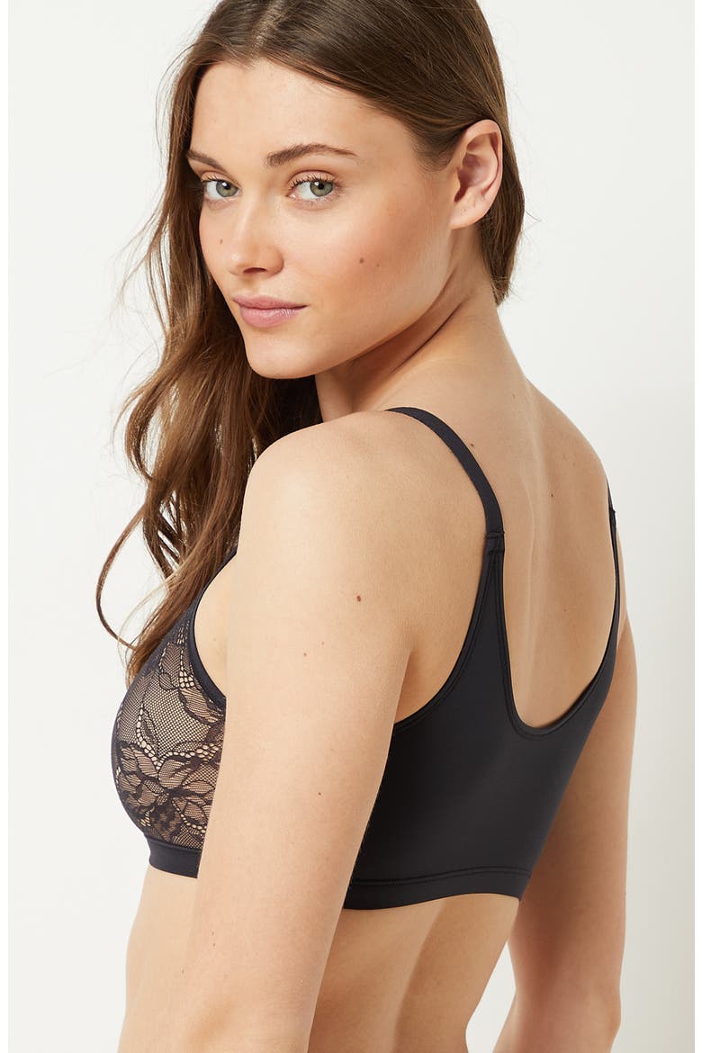 Pure 360 Reversible Bralette, Alternate, color, DARK GREY