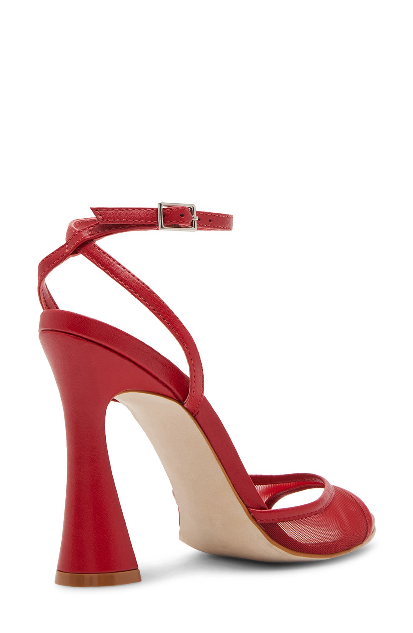 Beki Ankle Strap Pointed Toe Sandal, Alternate, color, RED