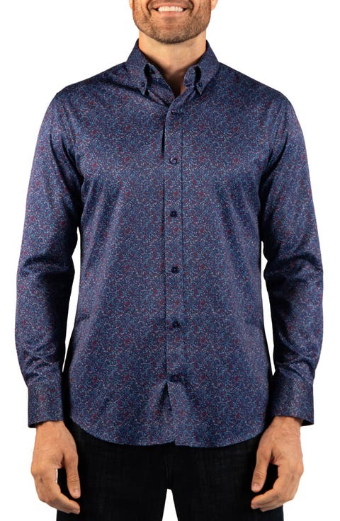 Dot Print Long Sleeve Performance Shirt