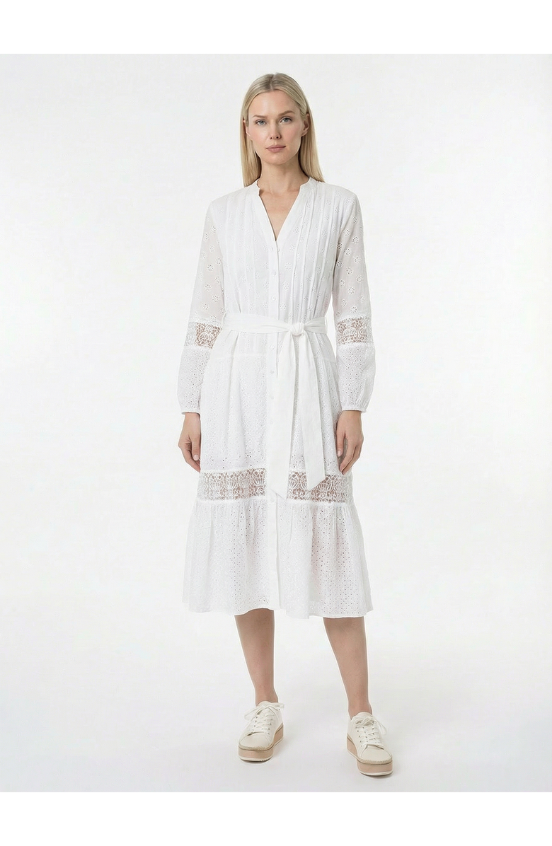 AREA STARS Eyelet Border Dress, Main, color, White