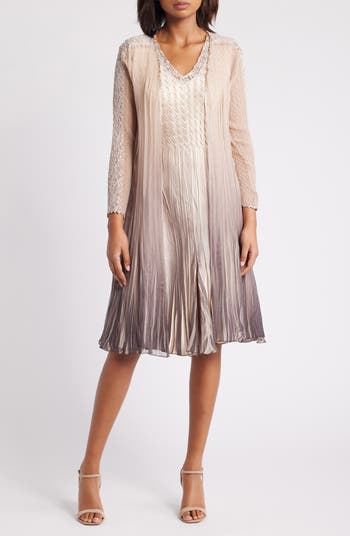 Charmeuse Long Sleeve Cocktail top Dress KOMAROV