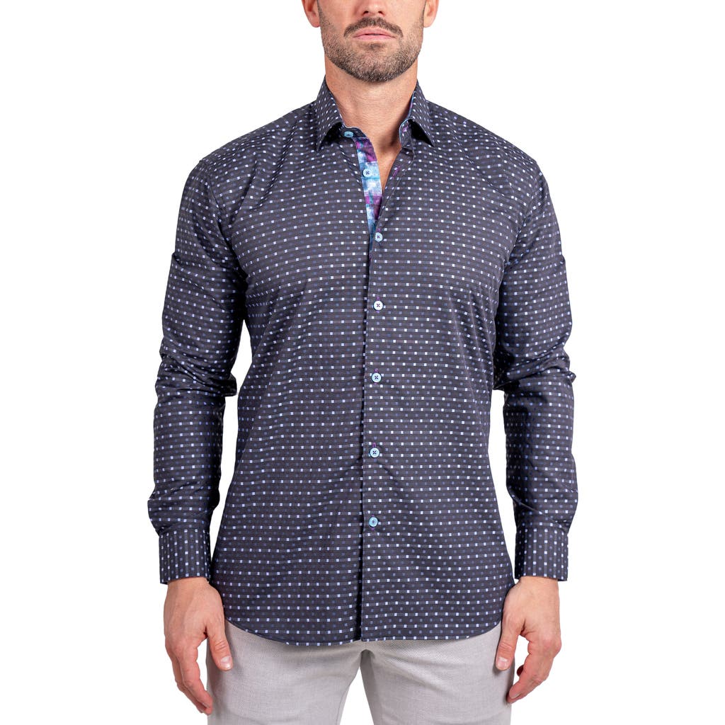 Maceoo Fibonacci Ascension Contemporary Fit Button-up Shirt In Black