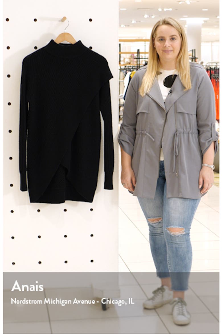 Faux Wrap Cashmere Blend Sweater video