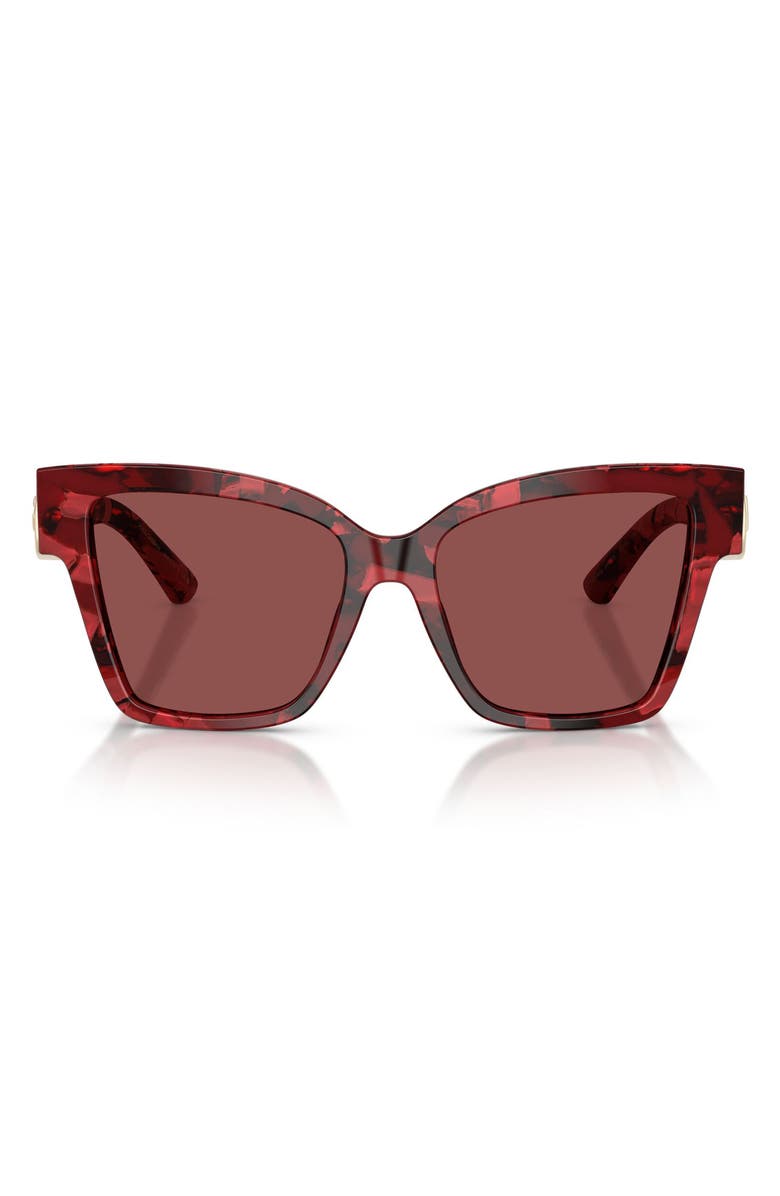 Dolce&Gabbana 54mm Gradient Square Sunglasses, Main, color, Pearl Havana Red / Dark Violet