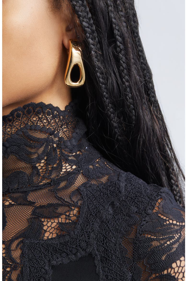Zip Pull Single Earring, Alternate, color, GOLD