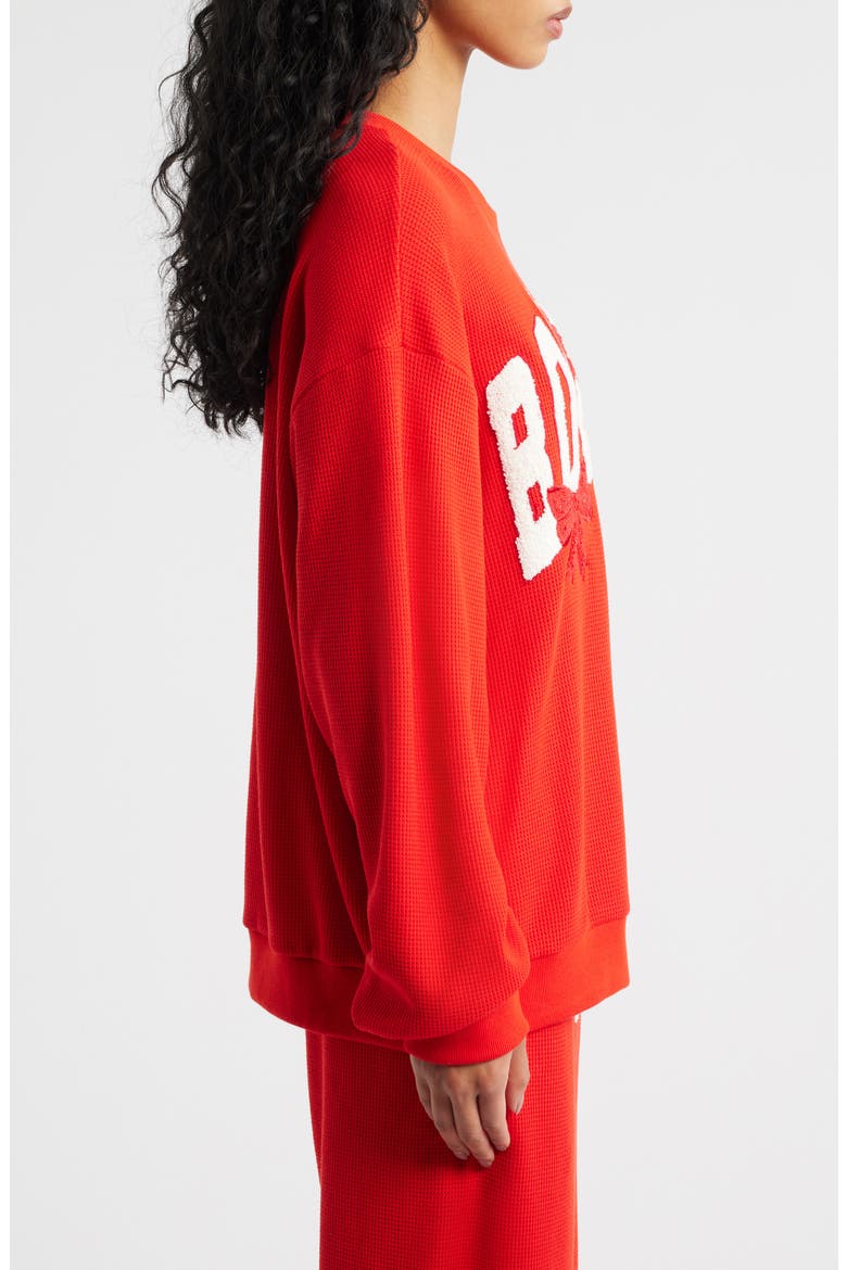 Wrap Me in in a Bow Kara Crewneck Sweatshirt, Alternate, color, RED
