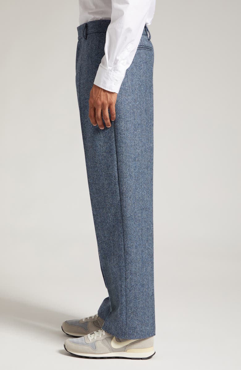 PALMES Pleated Herringbone Wool Trousers, Alternate, color, 