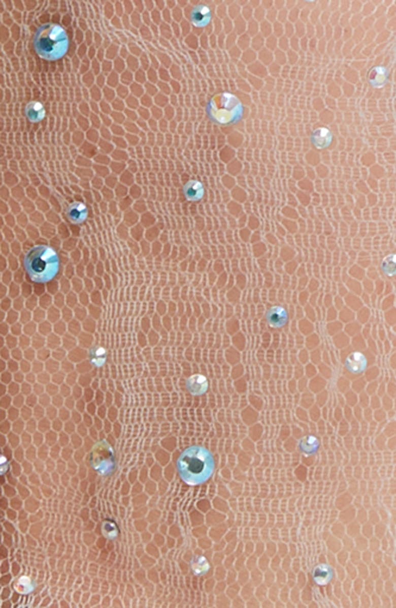 HIGH HEEL JUNGLE Crystal Lace Slouchy Sheer Tulle Socks, Alternate, color, White