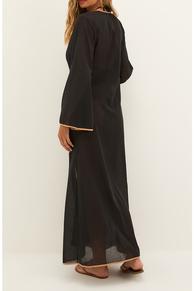 Peony Long Cover-Up, Alternate, color, BLACK