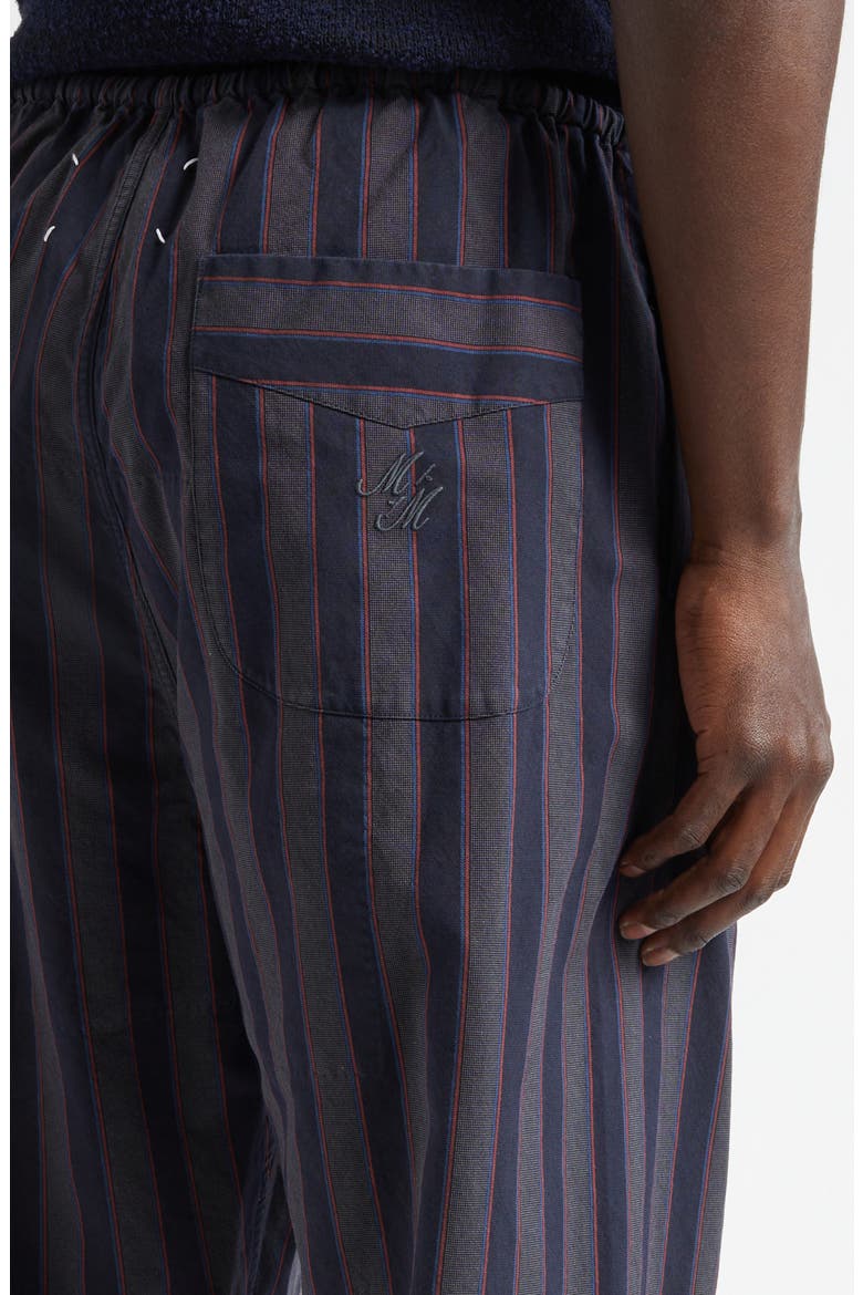 Stripe Cotton Wide Leg Pajama Trousers, Alternate, color, GREY AND ASPHALT